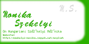 monika szekelyi business card